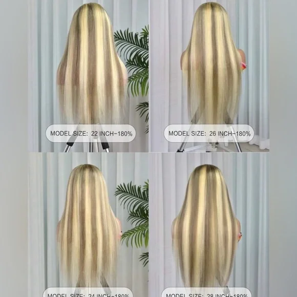 Honey Blonde (P18/613), 13by4 Lace 100%HUMAN Hair, 22inches/180%DENSITY PAID 240